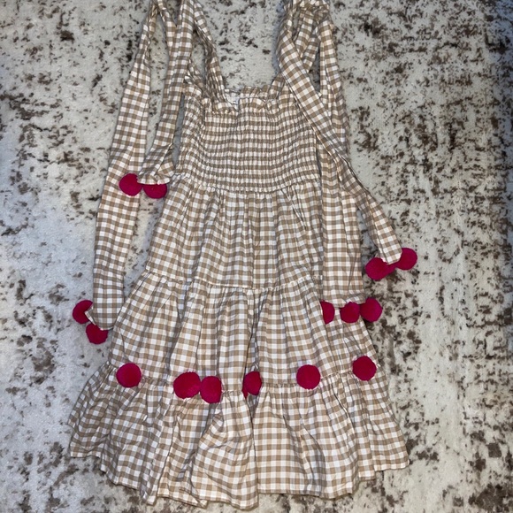 Dresses & Skirts - Sundress Dress in Gingham & Pink Pom
